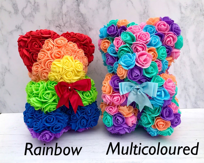 Valentine's gift for her Red Rose Bear Flower Bear Gift Etsy