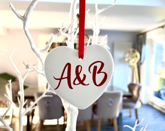 Monogram Heart: Personalized Valentine's Ceramic Love Token