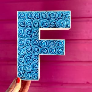 Blue Rose Flower Letter: Personalized Nursery Decor