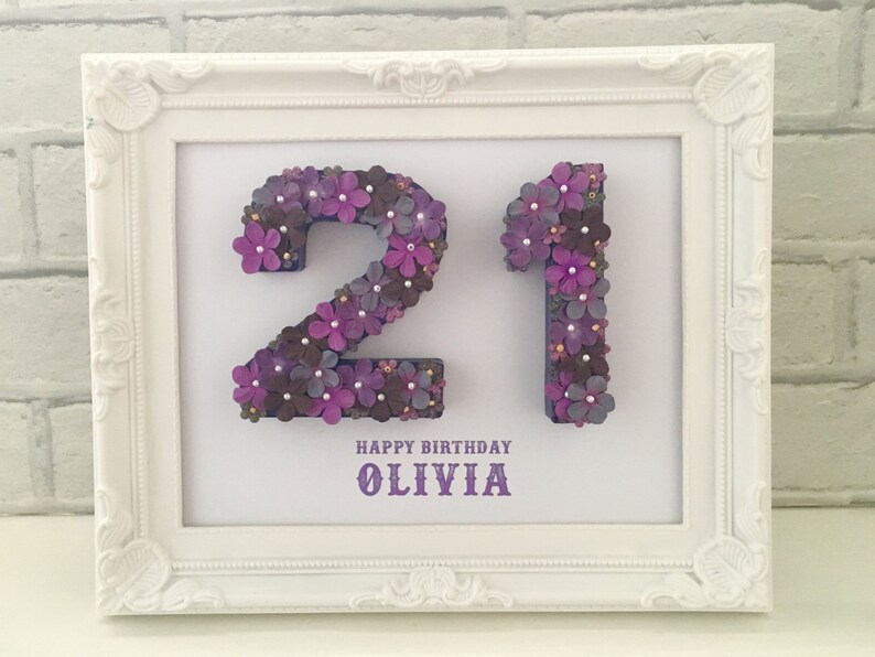 Personalised 21st Birthday Present Personalised Number Frame Etsy