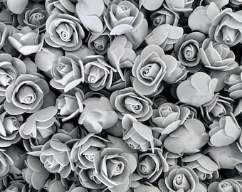 Grey Foam Roses (3cm): Craft Flowers for Fillable Letters
