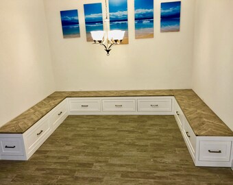 Bench With Drawers Etsy