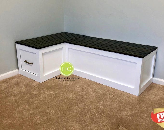 Custom Banquette Kitchen Seating, Corner L-Shaped Breakfast Nook with Free Shipping