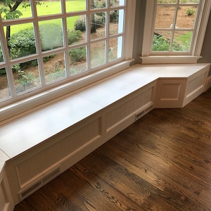 Banquette Bench for a Bay Window, kitchen seating, shaped bench, breakfast nook image 3