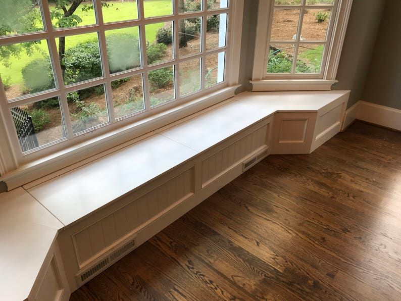 Banquette Bench for a Bay Window, kitchen seating, shaped bench, breakfast nook image 3