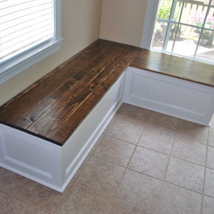 Corner Bench / Breakfast Nook Custom Made / Entry way bench / Storage bench image 3