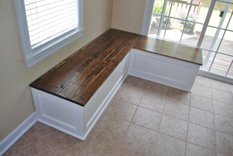 Corner Bench / Breakfast Nook Custom Made / Entry way bench / Storage bench image 3