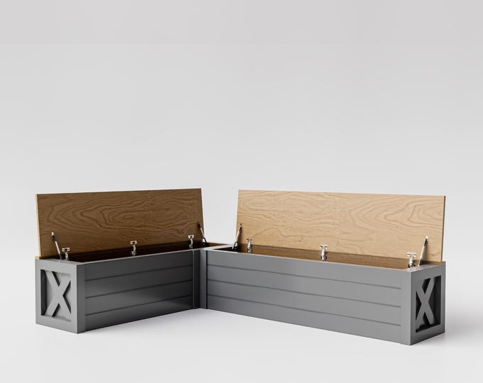 Shiplap Corner Bench – Stylish Storage Solution for Your Home