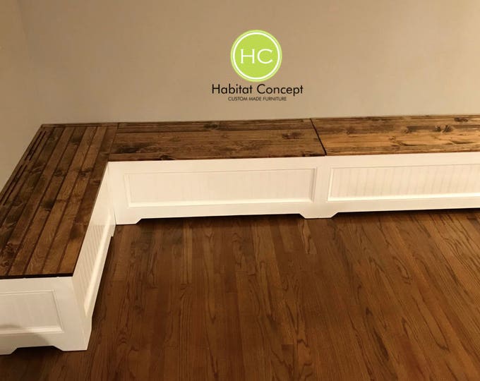 Banquette,Corner bench, kitchen seating,L shaped bench, breakfast nook,with flooring vent or baseboard heating,FREE SHIPPING..!!!