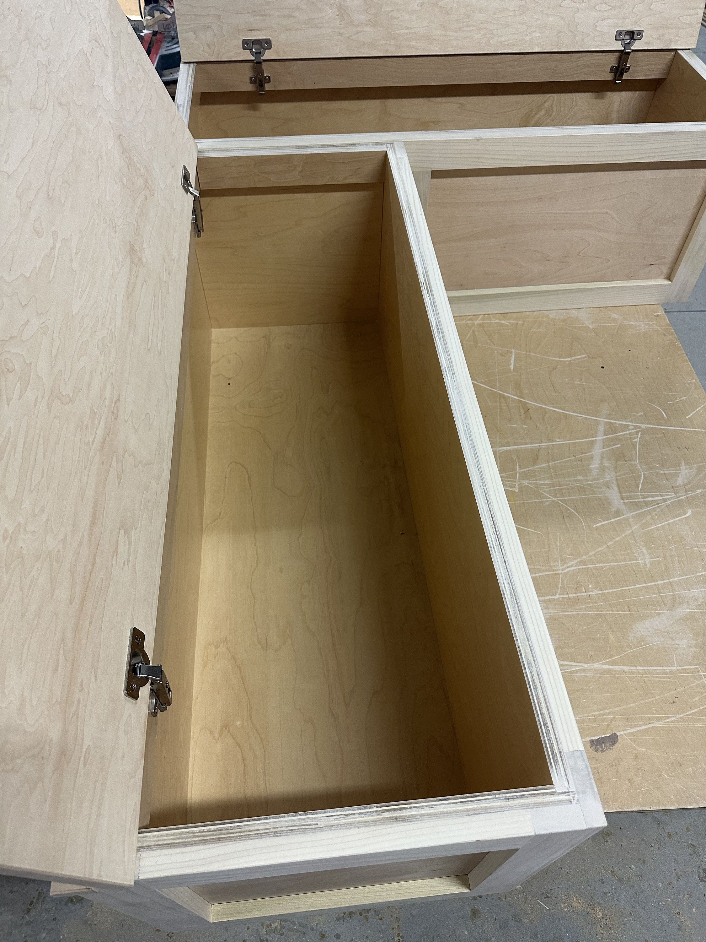 Unfinished wood sale storage bench