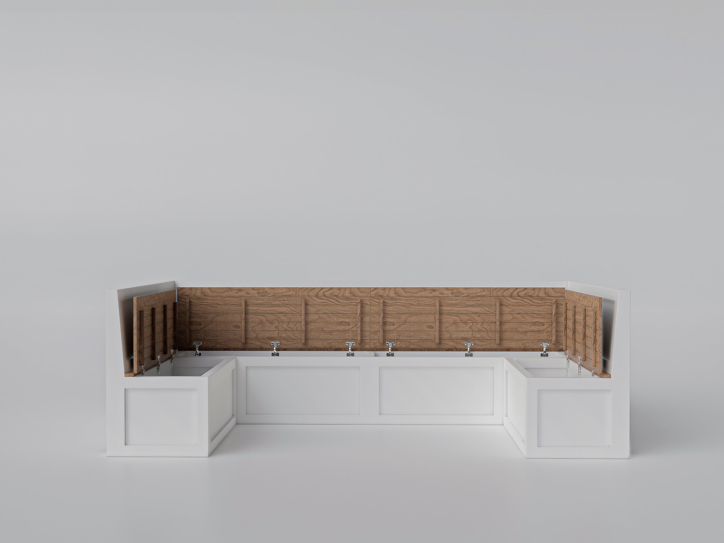 U-Bench with Slanted Backrest & Storage U-Bench with Slanted Backrest & Storage