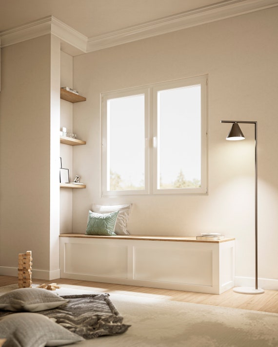 Straight Shaker Style Corner Bench with Storage - MyCornerBench