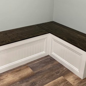 Corner bench kitchen with storage, Breakfast nook custom made, Farmhouse breakfast nook, Corner bench