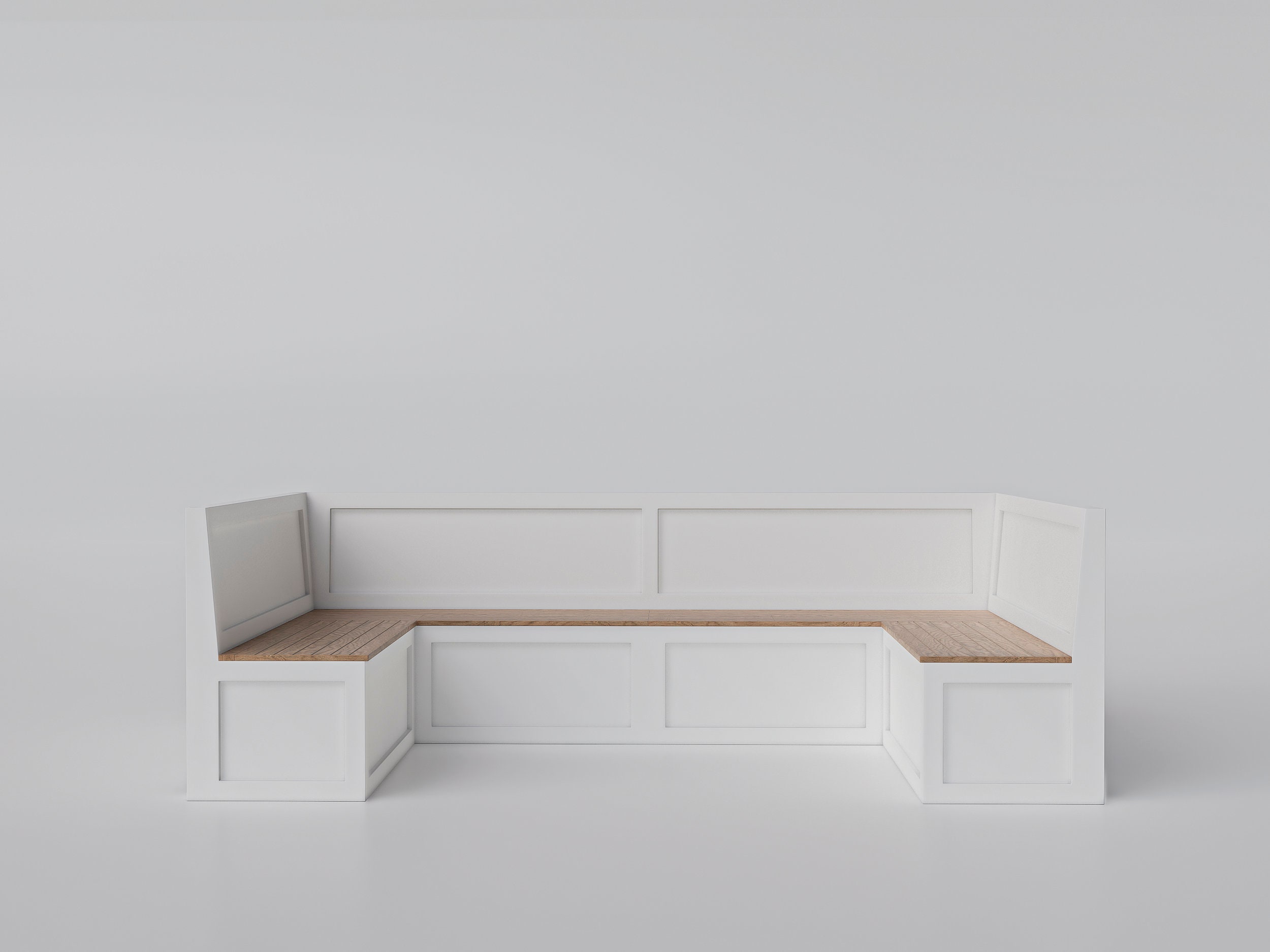 U-Bench with Slanted Backrest & Storage U-Bench with Slanted Backrest & Storage