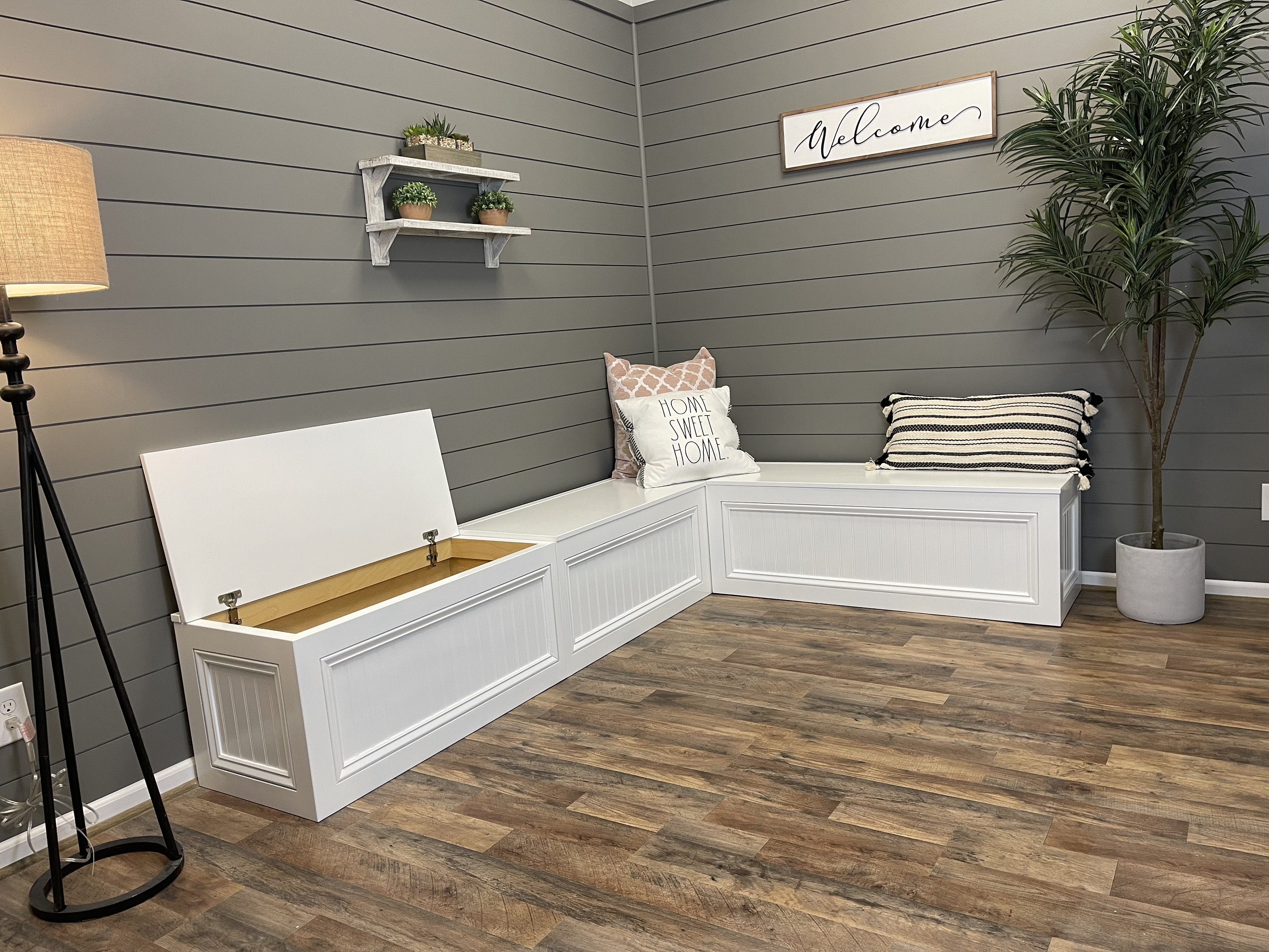 Benzara wooden l shaped nook on sale corner bench with high backrest