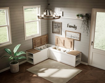 Banquette Seating with Storage & Double Cubby