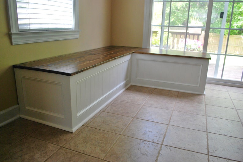 Corner Bench / Breakfast Nook Custom Made / Entry way bench / Storage bench image 1