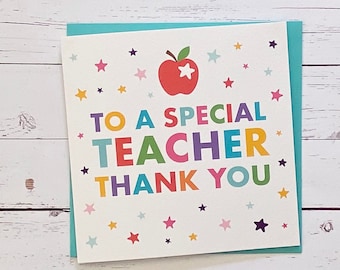 Special Thank You for A Special Teacher Card, Printable, Teacher Thank You, End of Year Gift ...