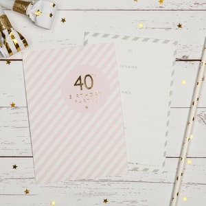40th Birthday Invitations | 40th Birthday Invites | 40th Birthday Party | Gold Foil Invitations