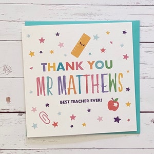 Personalised Teacher Thank You Card