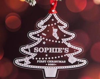 Decoración personalizada del primer árbol de Navidad del bebé