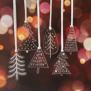 Mini Clear Christmas Tree Decorations