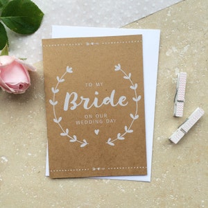 素朴な結婚式の日に花嫁に送るサンキューカード