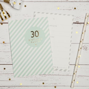 30th Birthday Invitations | 30th Birthday Invites | 30th Birthday Party | Gold Foil Invitations