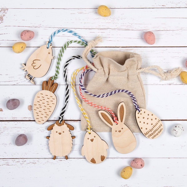 Mini Wooden Easter Characters Decorations