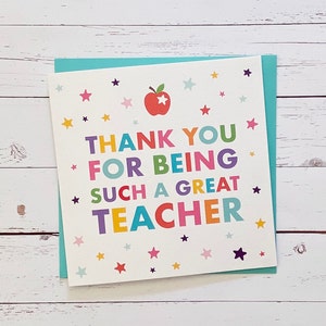 Thank You for Being Such a Great Teacher Thank You Card