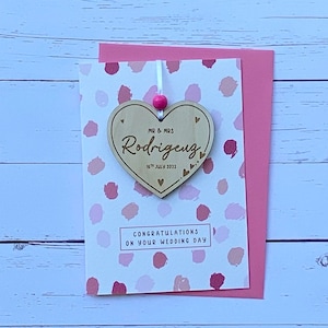 Personalised Wooden Wedding Keepsake Card