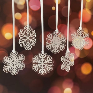 Mini Clear Snowflake Christmas Decorations