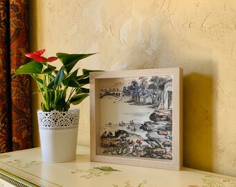 Original Chinese Calligraphy and Painting Get Your Ducks in a Row Home Decor Frame Included Wall Hanging Art