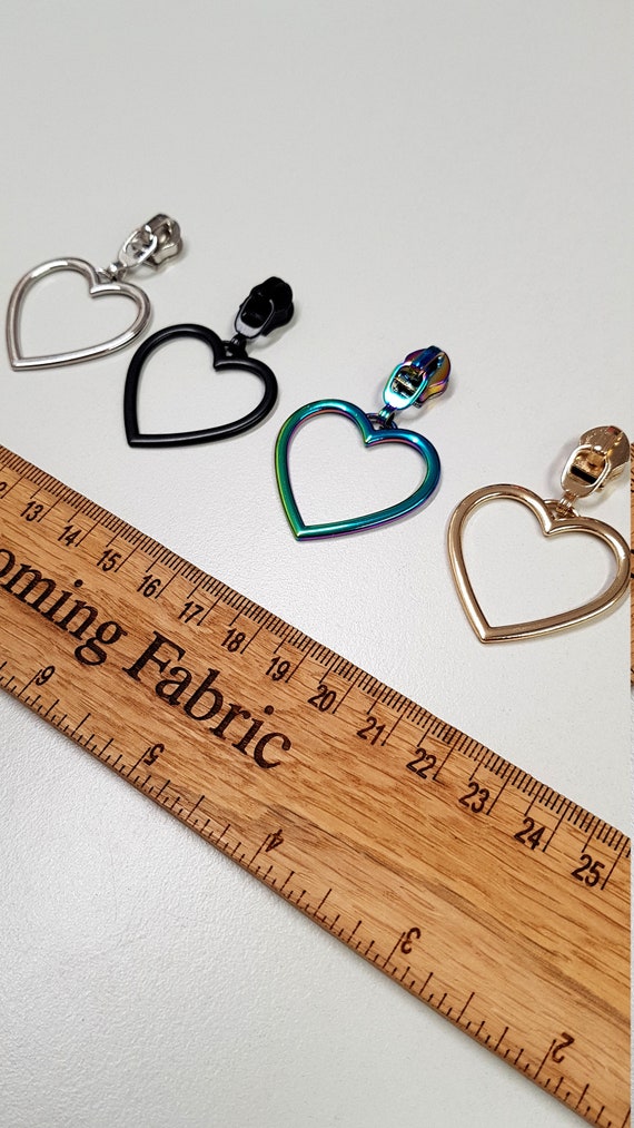 Four #5 Heart Zipper Pulls Gold Four #5 Heart Zipper Pulls Gold