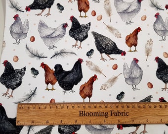 per half metre Farmyard Print Jersey Fabric