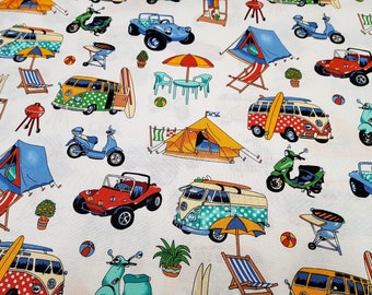adventure cotton 100/% cotton YardMeter wide 44 Pink outdoors fabric Camping fabric camper van fabric