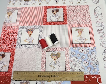 Loralie Design Nifty Nurse Cotton Fabric Panel (23.5" x 43")