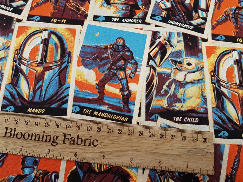 Star Wars Fabric Mandalorian Playing Cards Baby Yoda Fabric Etsy UK