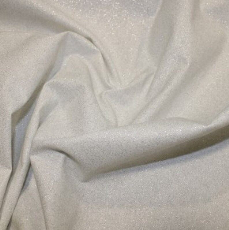 White Silver Glitter Fabric Sparkle Crystal Cotton Fabric Etsy UK
