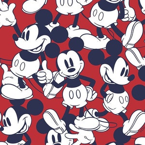 Mickey mouseclassic fabric, vintage mickey fabric 100% cotton print, craft and clothing Last 34" x 58"