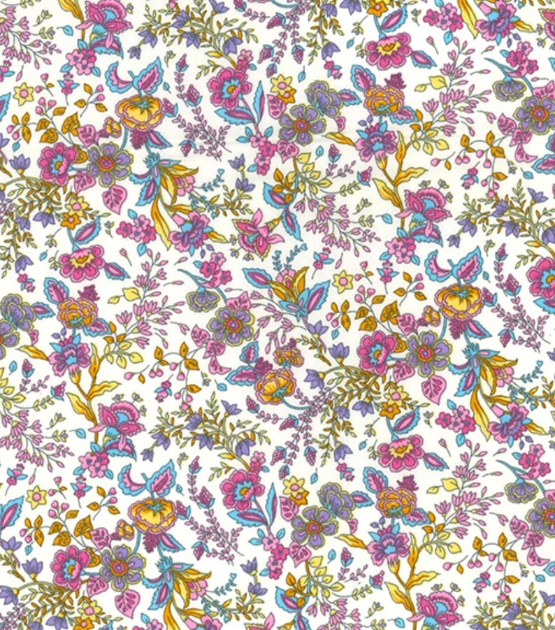 Floral Cotton Fabric, Colorful Small Flower Print, Quilting Fabric - Etsy