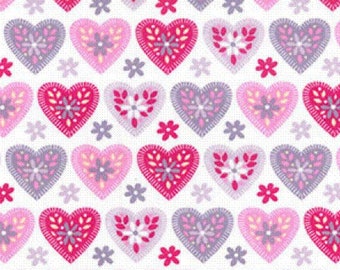 Heart fabric, 100% cotton print, Valentines fabric craft and clothing, quilting fabric Yard/Meter