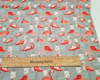 Flamingo fabric, pineapple tropical fabric, Retro Hawaii cotton 100% cotton woven, craft and clothing, quilting fabric Yard/Meter