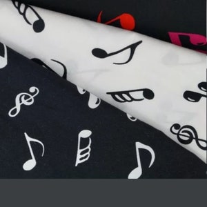 Tessuto con note musicali, strumenti musicali, artigianato e abbigliamento, tessuto per trapuntatura, iarda/metro