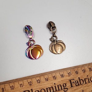 Zipper Pull pumpkin nylon bag making hardware Size 5 zip, Rainbow, Bronz