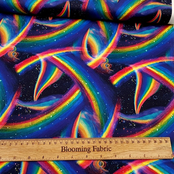 Rainbow Galaxy Cotton Fabric, 43" Wide, Craft & Clothing