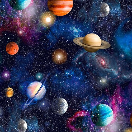Space Fabric Galaxy Cotton Fabric Cosmos Fabric Etsy