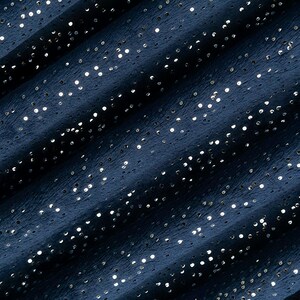 Cotton Sparkle Blender Fabric Navy Blue Silver Glitter Craft