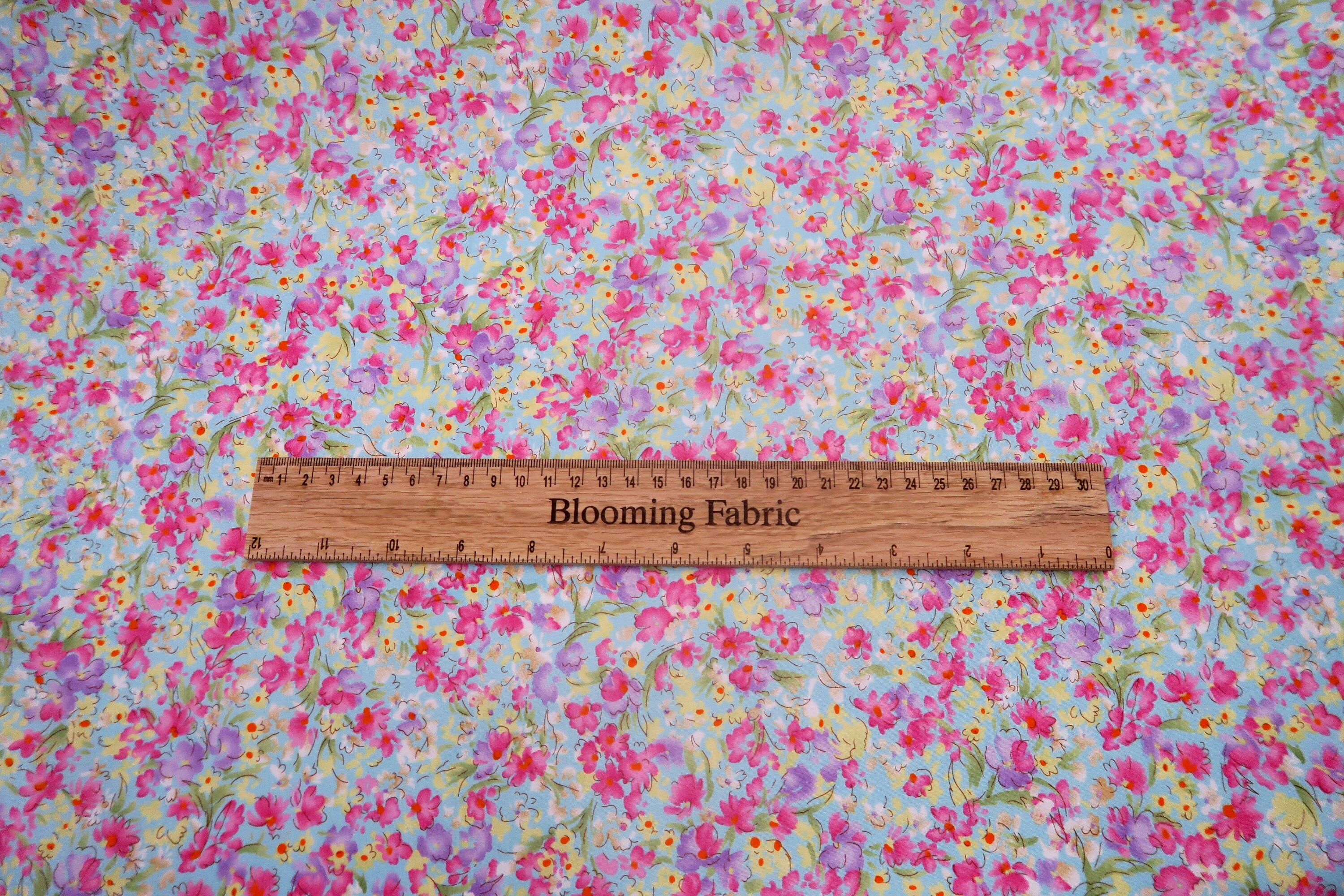 Pink Floral Fabric Small Flower Print Cotton 100% Cotton - Etsy UK