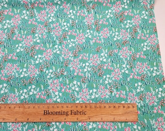 Love Meadow Blumenstoff, 100% Baumwolle gewebt, Bastel- und Bekleidungsstoff, Quiltstoff Meter/Meter